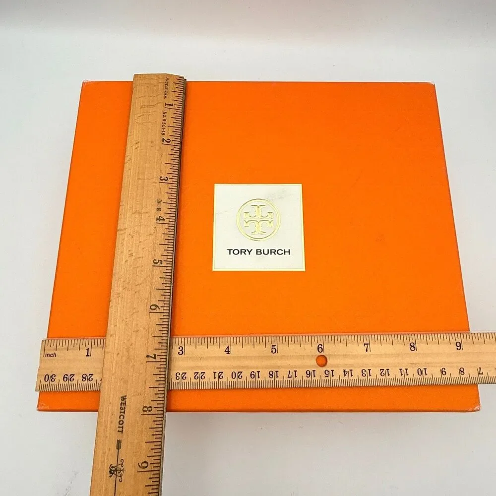 Tory Burch Orange Gift Box Storage Keepsake Packaging Empty 9 3/8 x 8 x 3 3/8